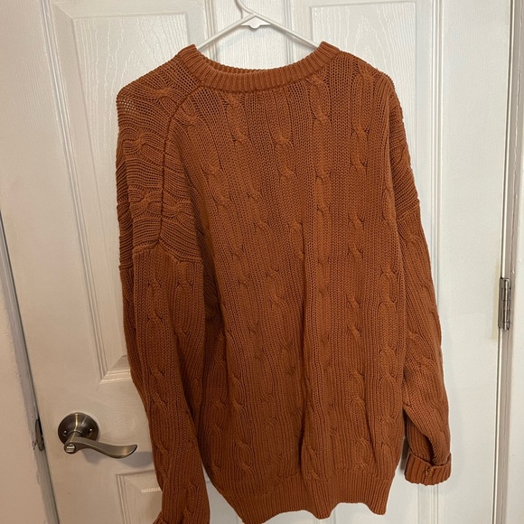Orange Vintage Cable Knit Sweater - Picture 2 of 3
